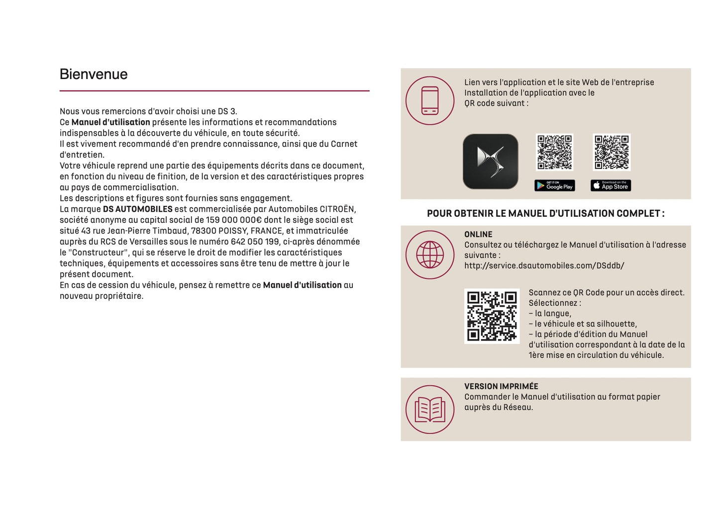2026 DS Automobiles DS 3 Owner's Manual | French