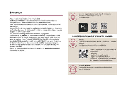 2026 DS Automobiles DS 3 Owner's Manual | French