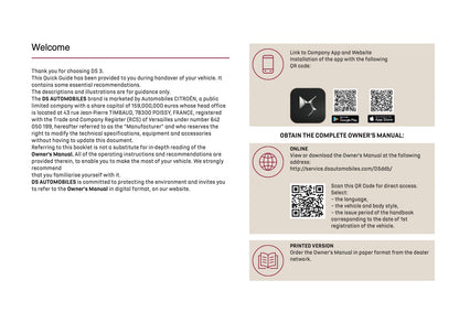 2025 DS Automobile DS 3 Owner's Manual | English