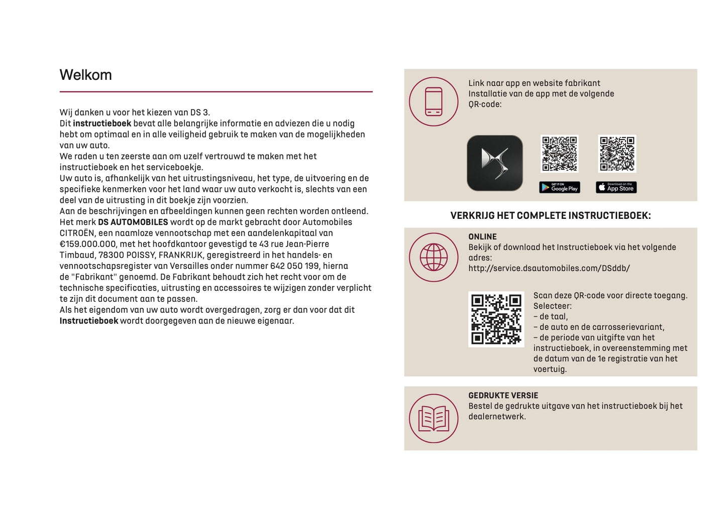 2026 DS Automobiles DS 3 Owner's Manual | Dutch