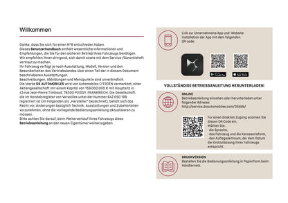 2026 DS Automobiles N8 Owner's Manual | German