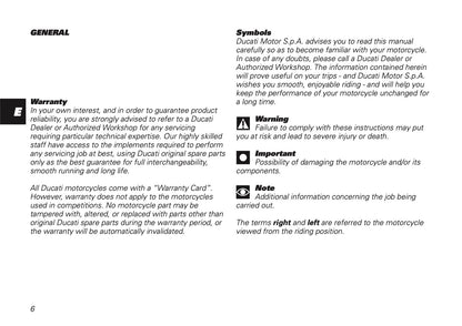 2001 Ducati 748/996 Owner's Manual | English US