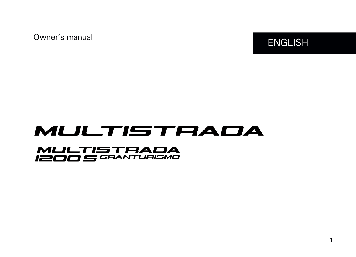 2014 Ducati Multistrada 1200 S Granturismo Owner's Manual | English