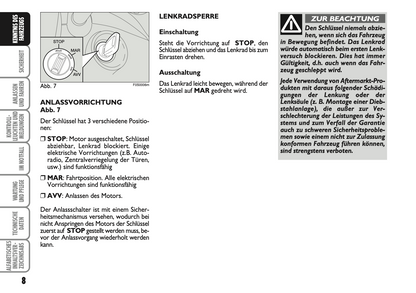 2007-2008 Fiat 500 Bedienungsanleitung | Deutsch