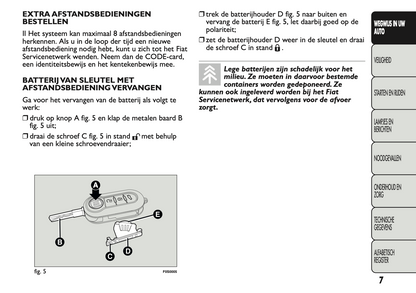 2011 Fiat 500 Owner's Manual | Dutch