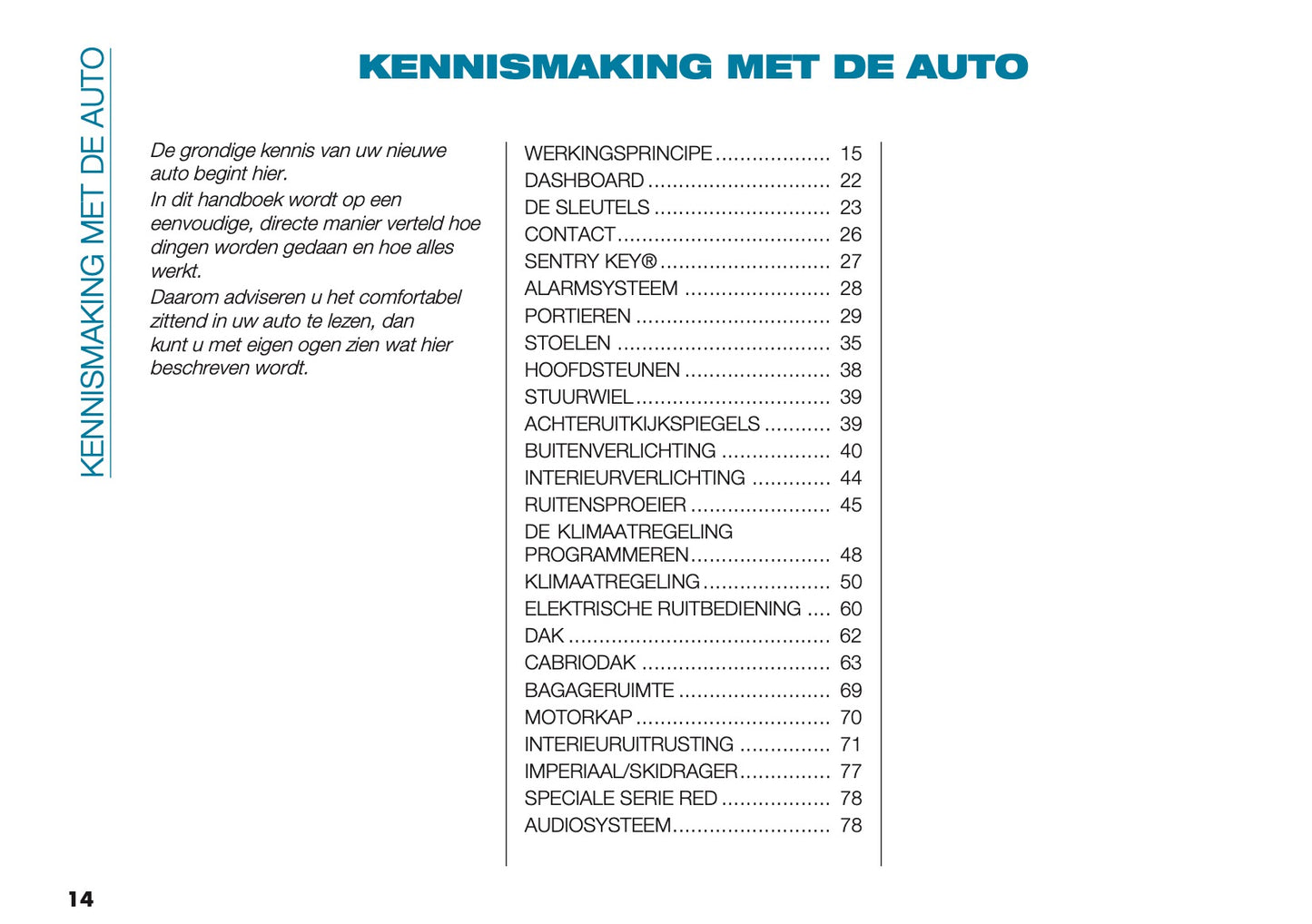 2025 Fiat 500e Owner's Manual | Dutch