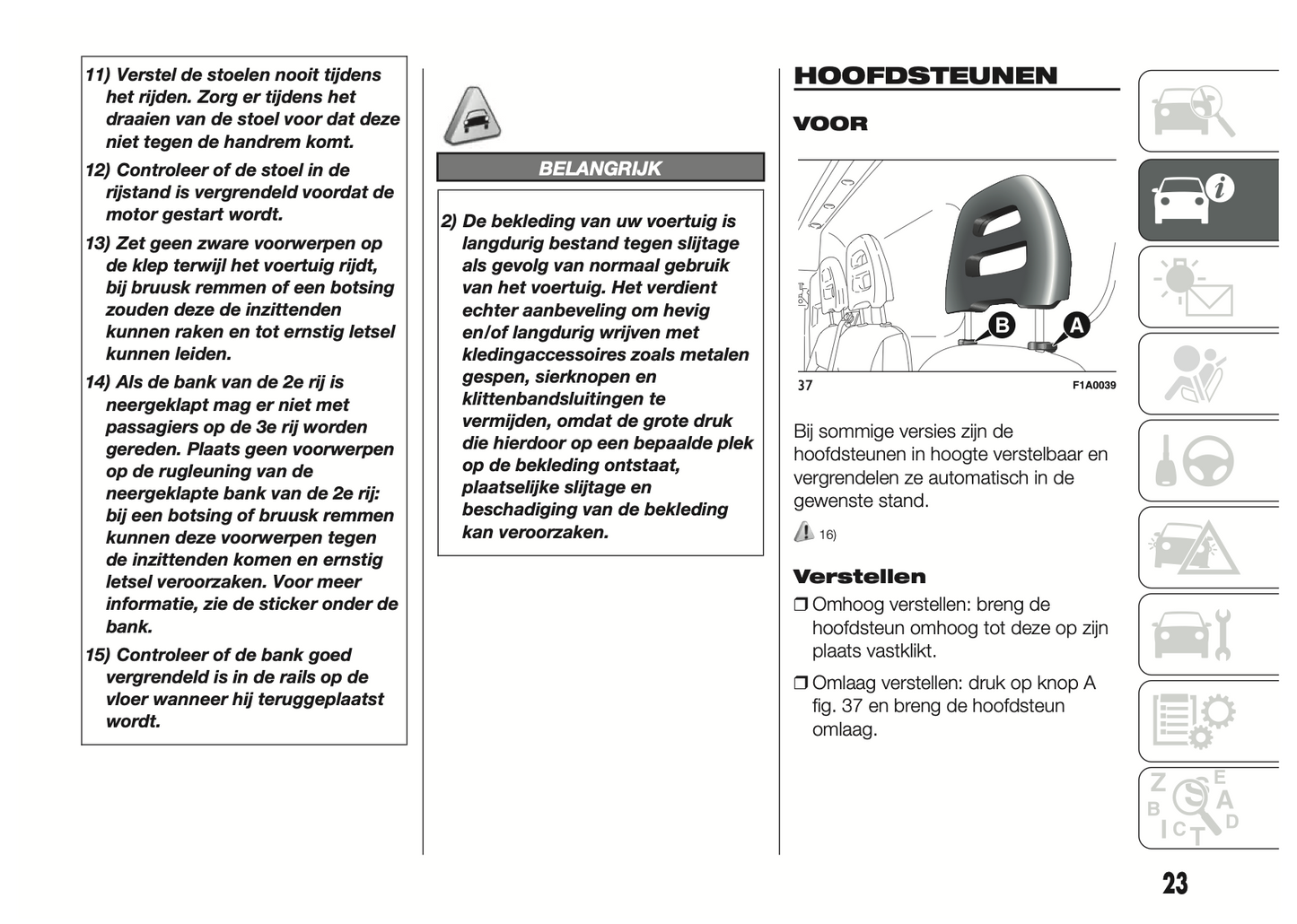 2015-2016 Fiat Ducato Owner's Manual | Dutch