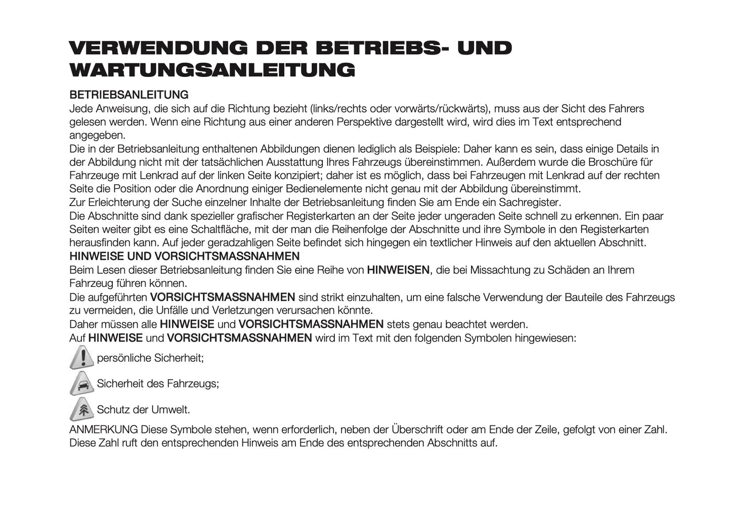 2026 Fiat Panda/Pandina Bedienungsanleitung | Deutsch