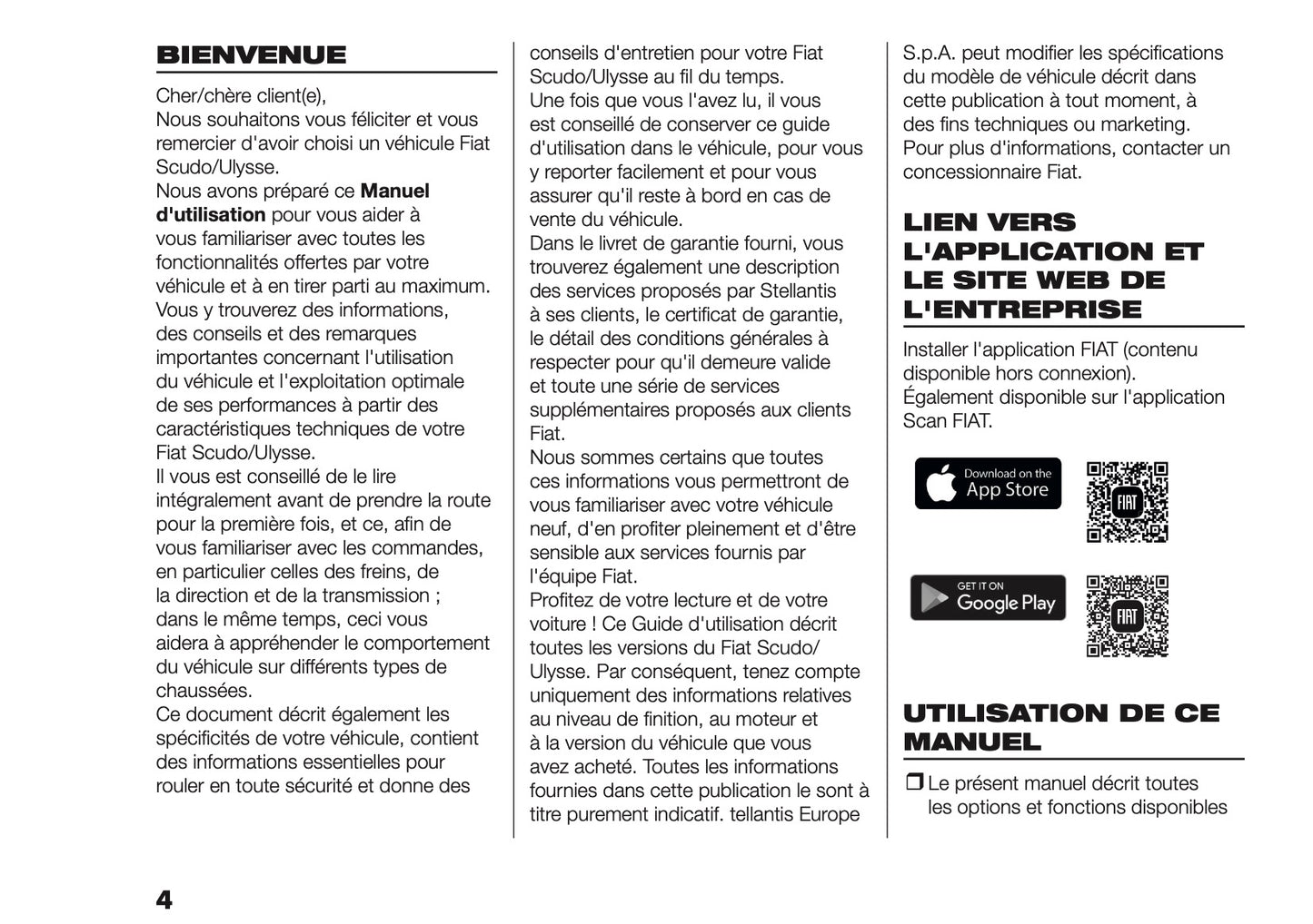 2026 Fiat Scudo/Ulysse Owner's Manual | French