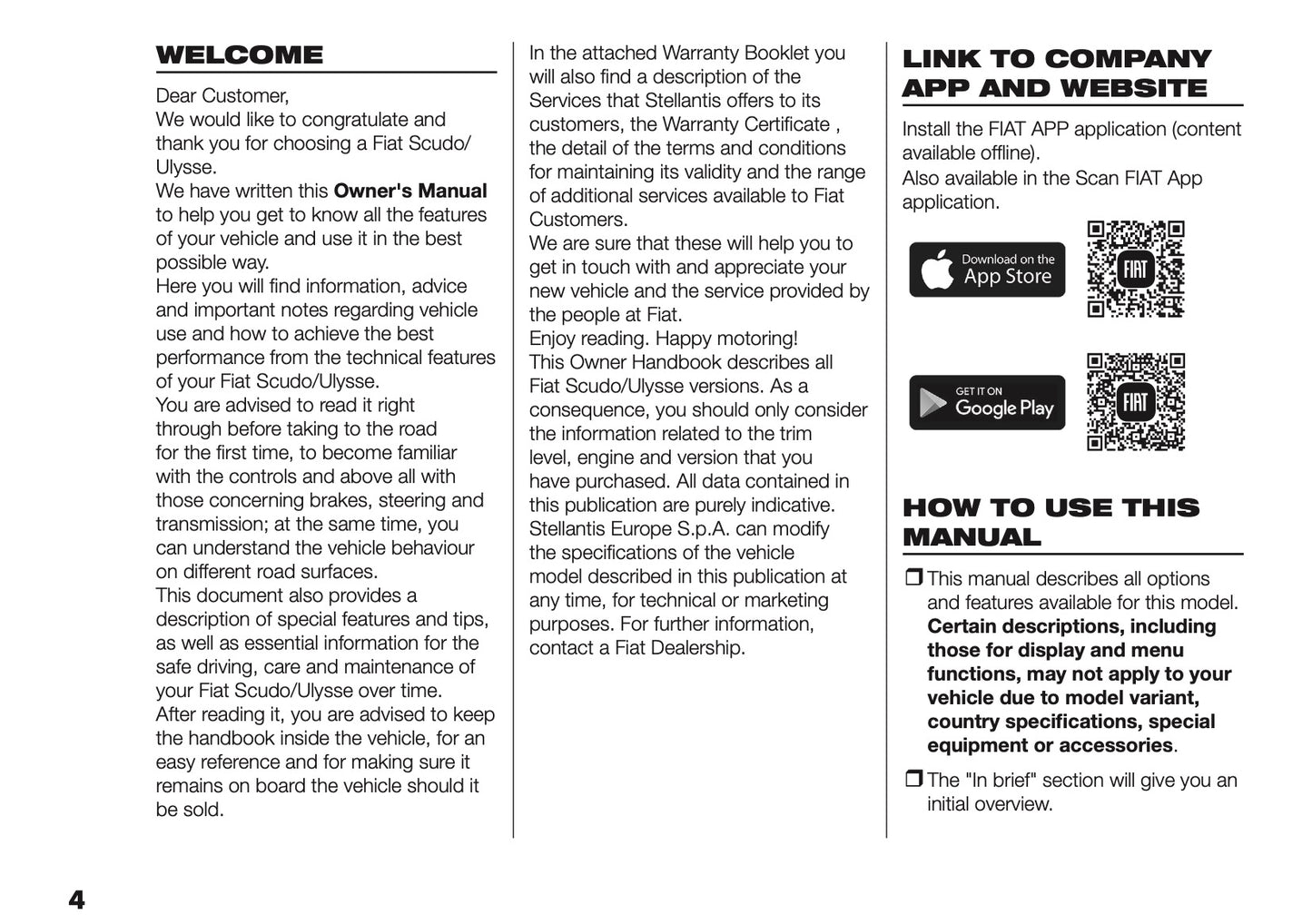 2025 Fiat Scudo/Ulysse Owner's Manual | English