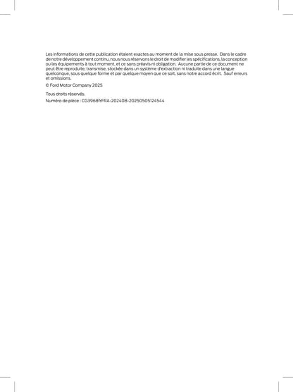 2024-2025 Ford Explorer Owner's Manual | French