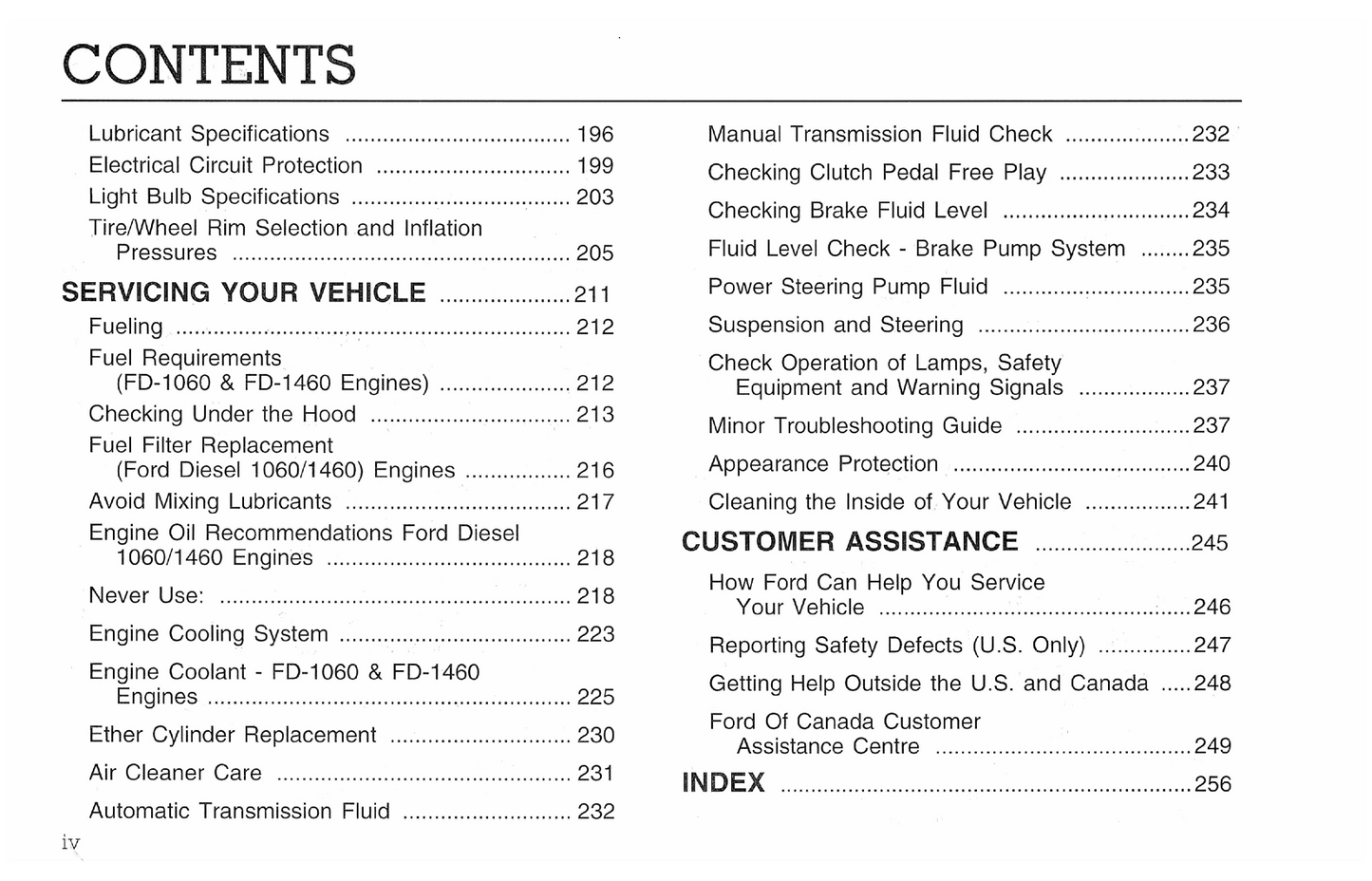 1996 Ford F&B Series Diesel Owner's Manual | English