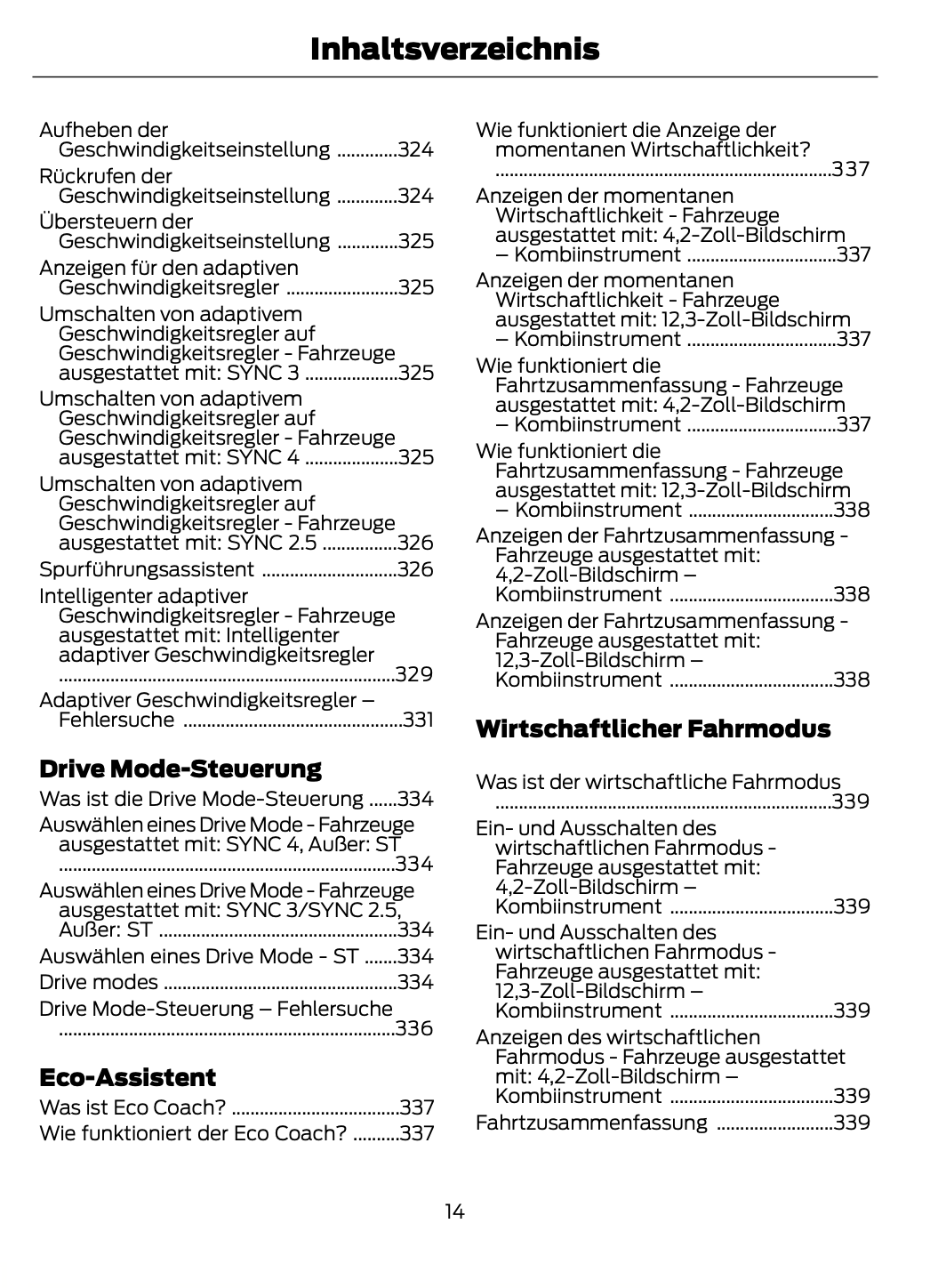 2023-2024 Ford Focus Bedienungsanleitung | Deutsch