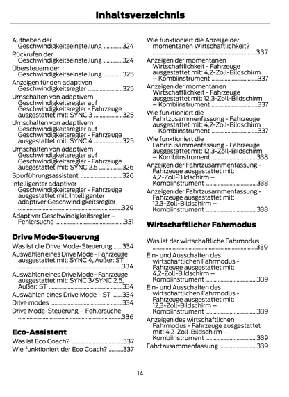 2023-2024 Ford Focus Bedienungsanleitung | Deutsch