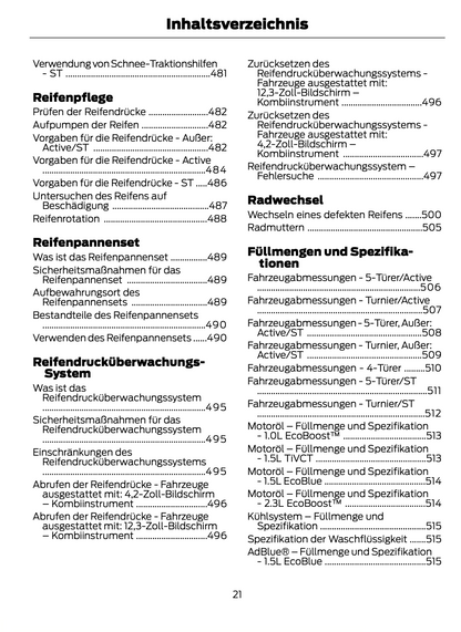 2023-2024 Ford Focus Bedienungsanleitung | Deutsch