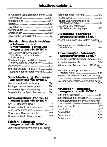 2023-2024 Ford Focus Bedienungsanleitung | Deutsch