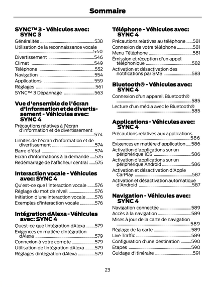 2023-2024 Ford Focus Bedienungsanleitung | Französisch