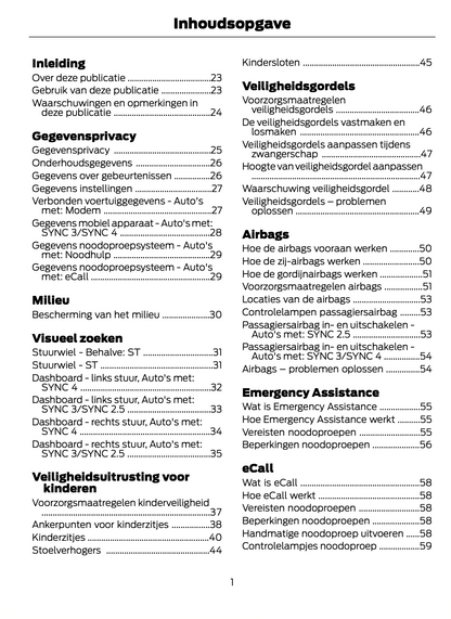 2023-2024 Ford Focus Bedienungsanleitung | Niederländisch