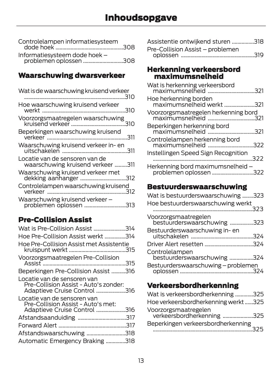 2024-2025 Ford Focus Owner's Manual | Dutch