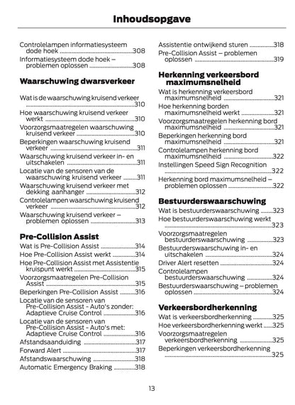 2024-2025 Ford Focus Owner's Manual | Dutch