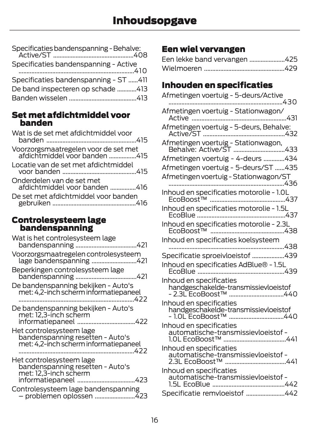 2024-2025 Ford Focus Owner's Manual | Dutch