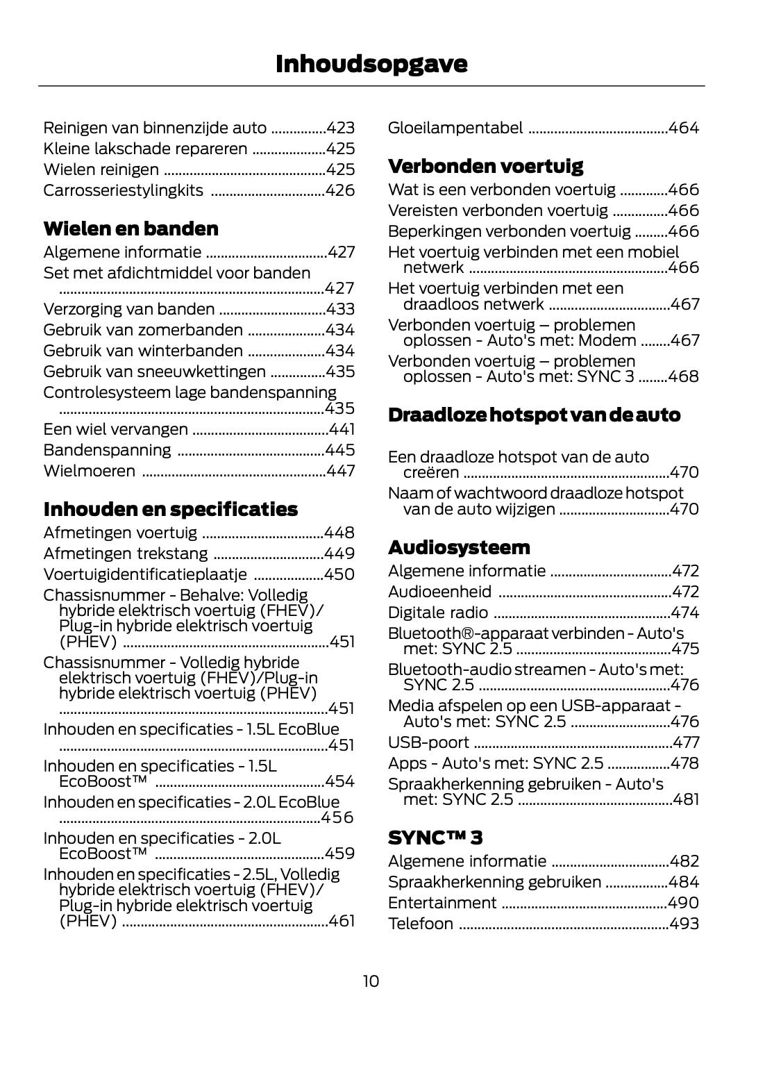 2021-2022 Ford Kuga Owner's Manual | Dutch