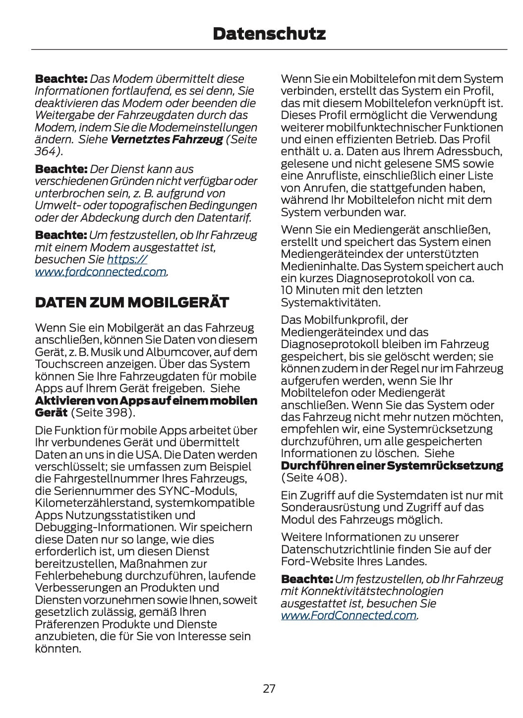 2024-2025 Ford Mustang Bedienungsanleitung | Deutsch