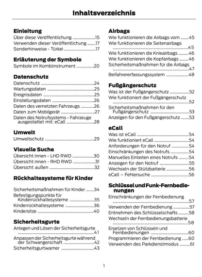 2024-2025 Ford Mustang Bedienungsanleitung | Deutsch