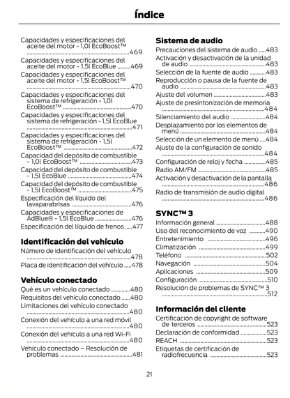 2023-2024 Ford Puma Bedienungsanleitung | Spanisch