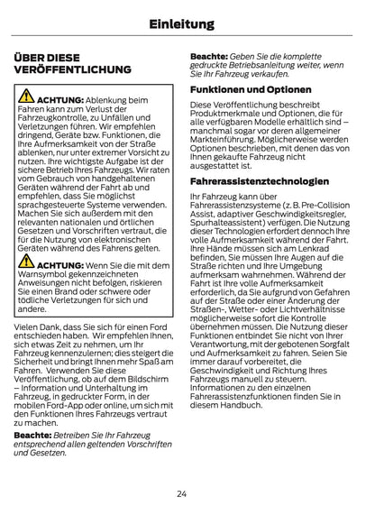 2025-2026 Ford Ranger Bedienungsanleitung | Deutsch