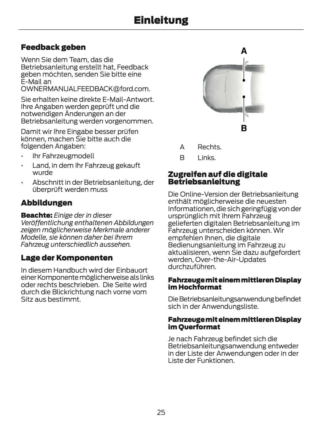 2025-2026 Ford Ranger Bedienungsanleitung | Deutsch