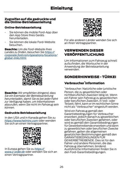 2025-2026 Ford Ranger Bedienungsanleitung | Deutsch