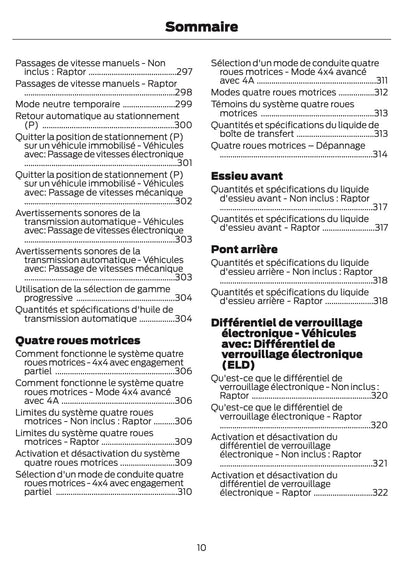 2025-2026 Ford Ranger Owner's Manual | French