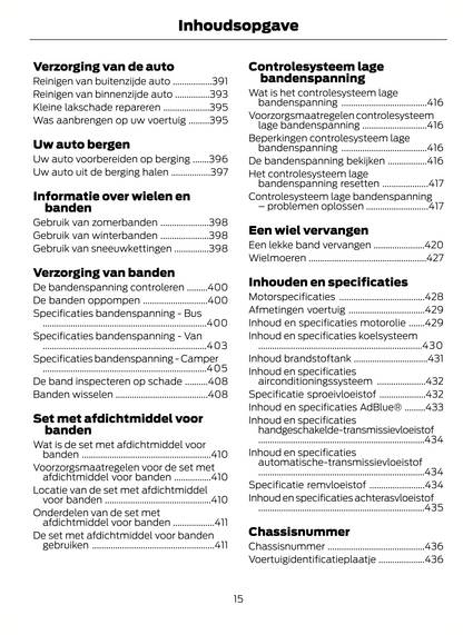 2023-2024 Ford Tourneo Custom/Transit Custom Owner's Manual | Dutch