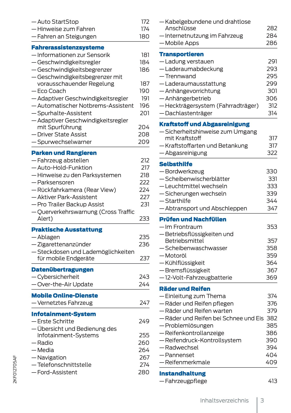 2024-2025 Ford Tourneo Connect/Transit Connect Bedienungsanleitung | Deutsch