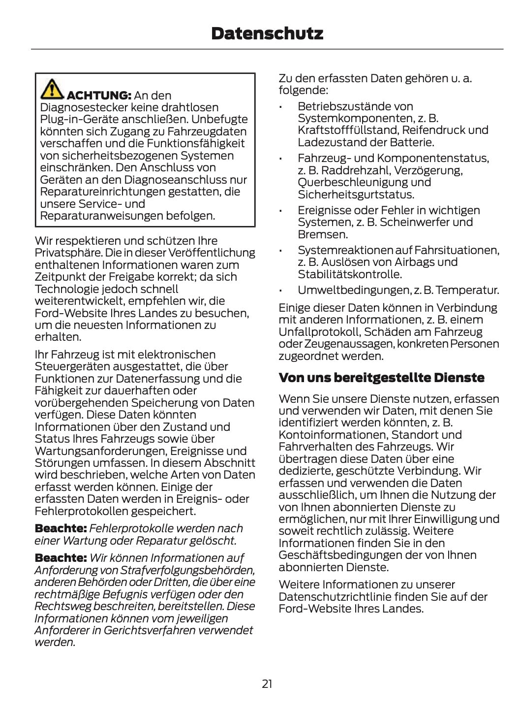 2023-2024 Ford Tourneo Custom/Transit Custom Bedienungsanleitung | Deutsch