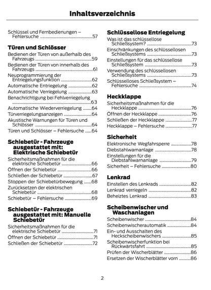 2023-2024 Ford Tourneo Custom/Transit Custom Bedienungsanleitung | Deutsch