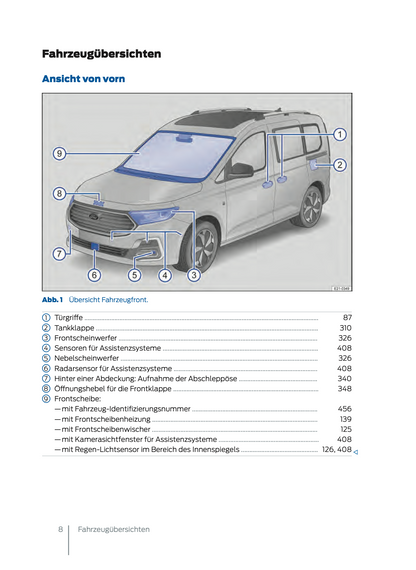 2024 Ford Tourneo Connect/Transit Connect Owner's Manual | German