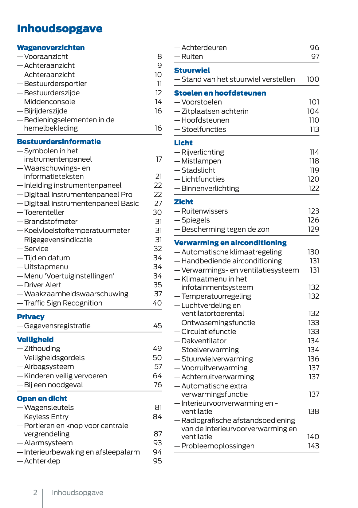 2024 Ford Tourneo Connect/Transit Connect Owner's Manual | Dutch