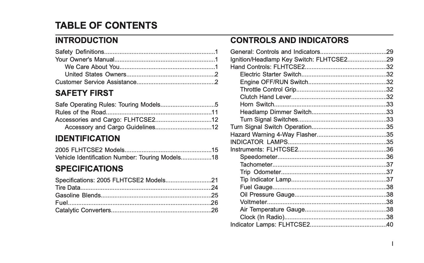 2005 Harley-Davidson FLHTCSE2 Owner's Manual | English US