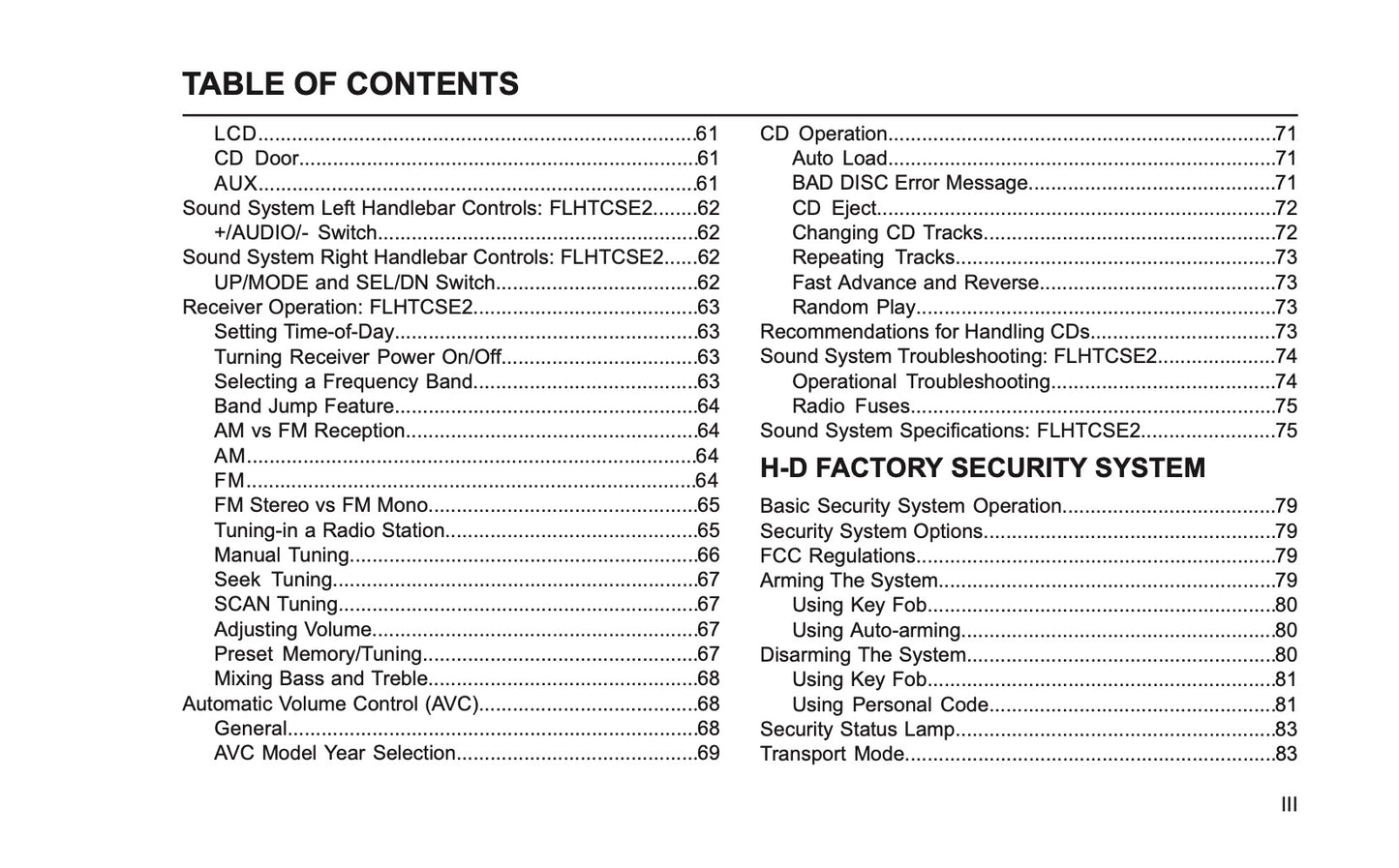 2005 Harley-Davidson FLHTCSE2 Owner's Manual | English US