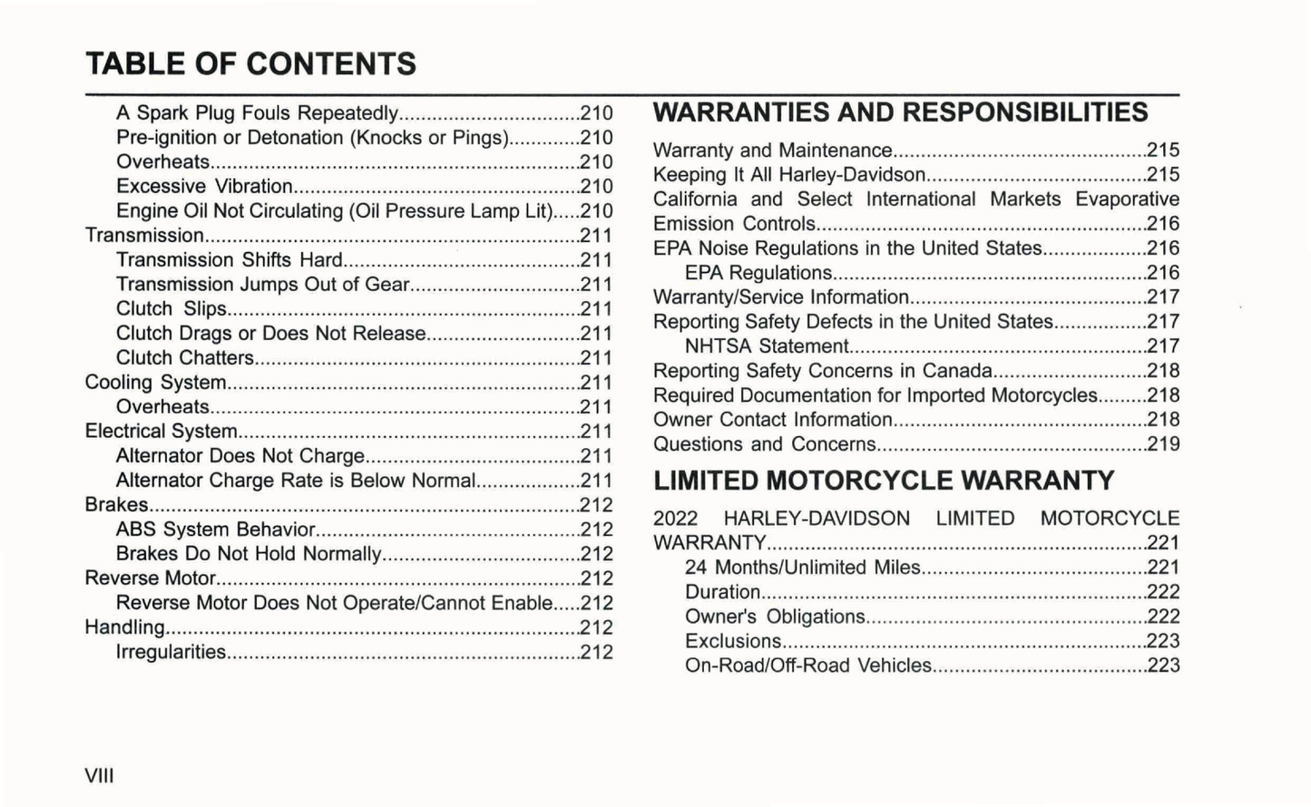 2022 Harley-Davidson Trike Owner's Manual | English