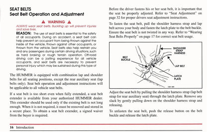 1999 Hummer H1 Owner's Manual | English