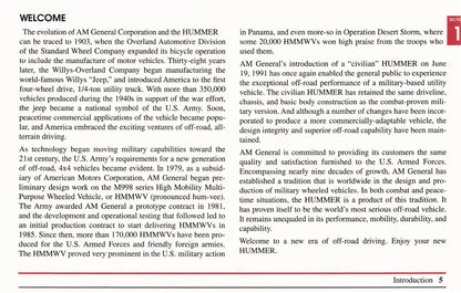 1999 Hummer H1 Owner's Manual | English