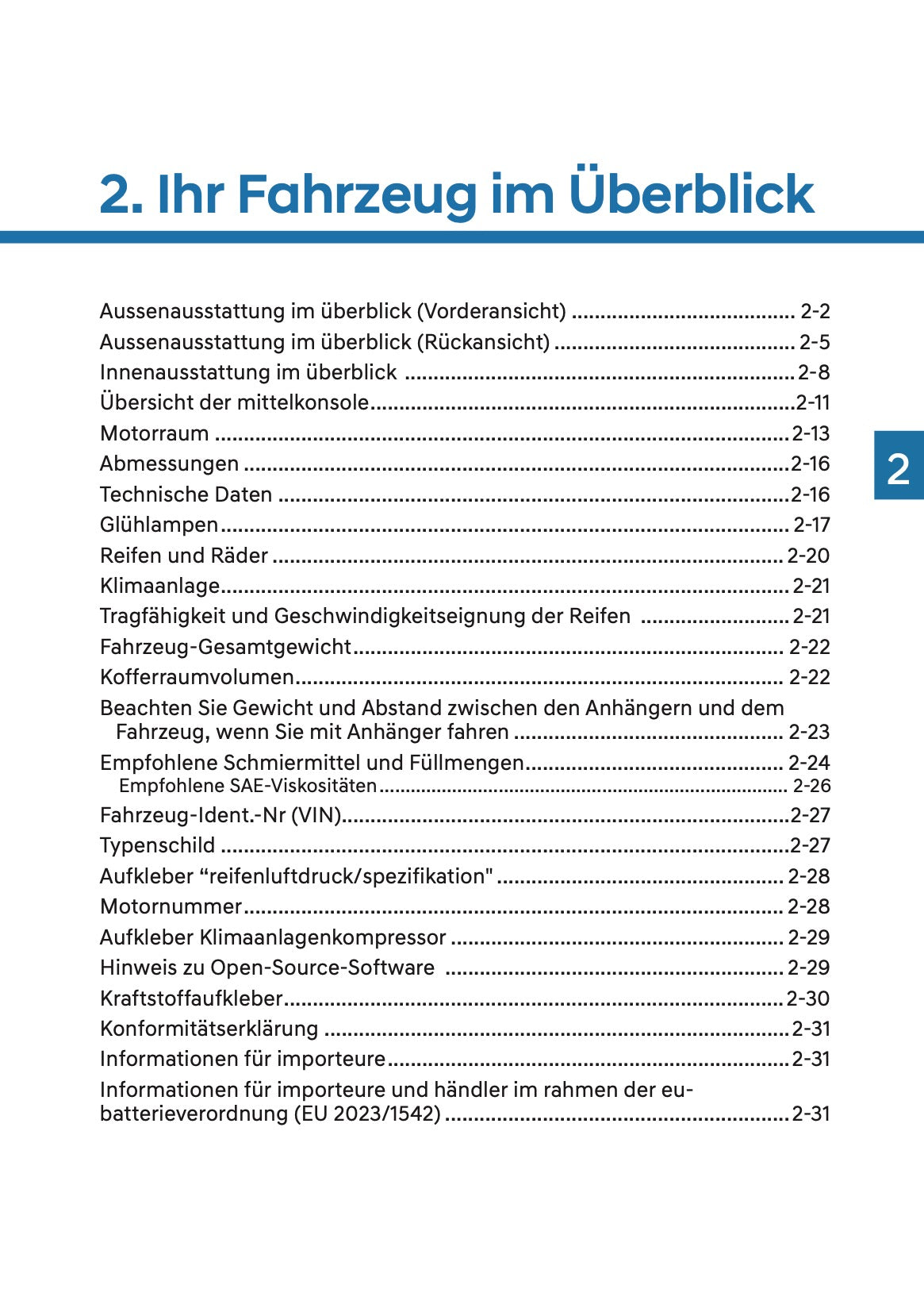 2025 Hyundai i20/Bayon Bedienungsanleitung | Deutsch