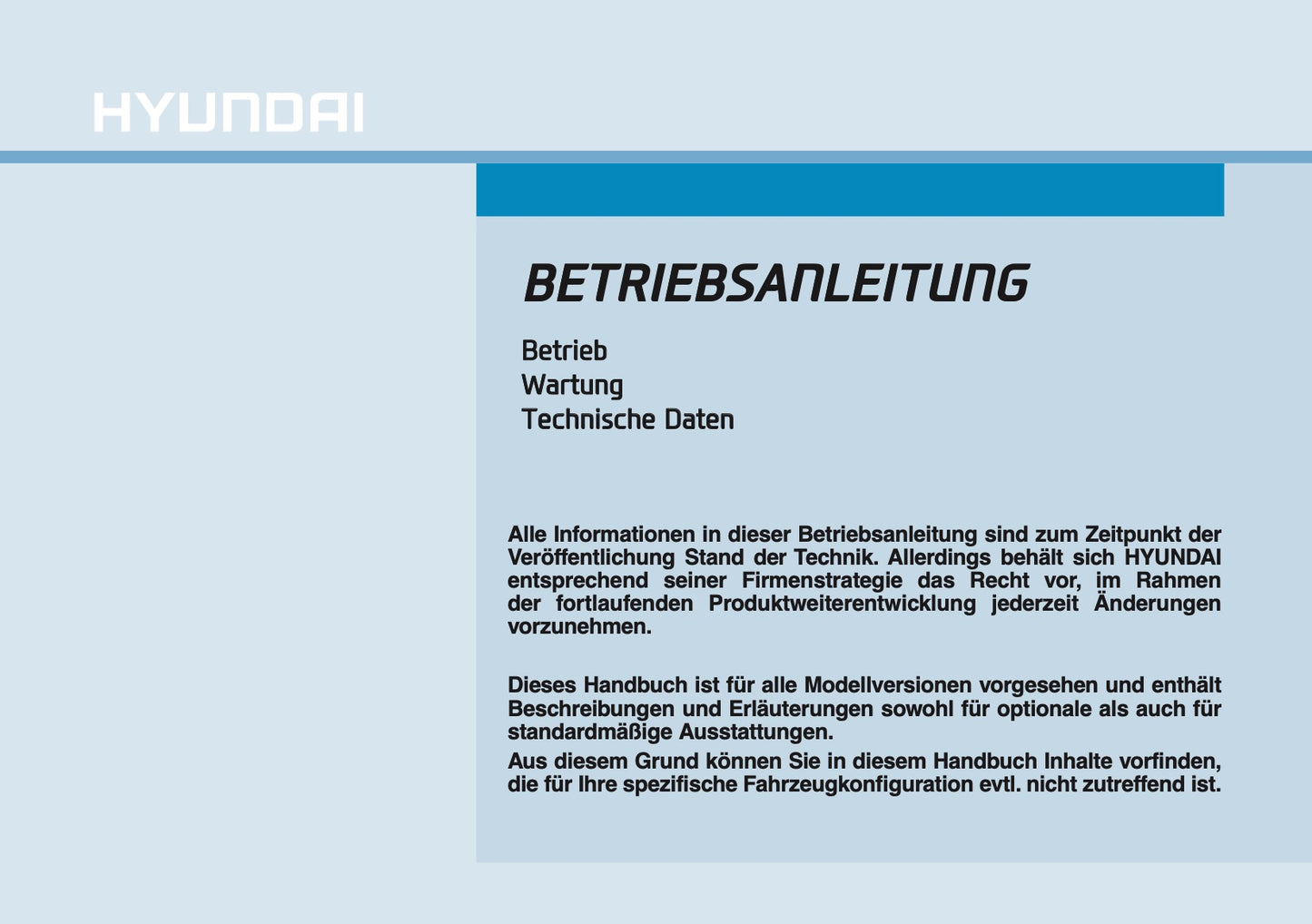 2026 Hyundai i30 Bedienungsanleitung | Deutsch