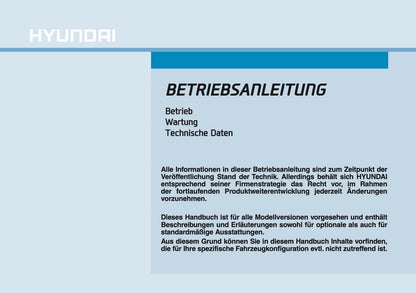 2026 Hyundai i30 Bedienungsanleitung | Deutsch