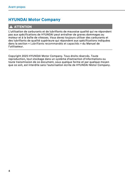 2026 Hyundai Santa Fe Owner's Manual | French