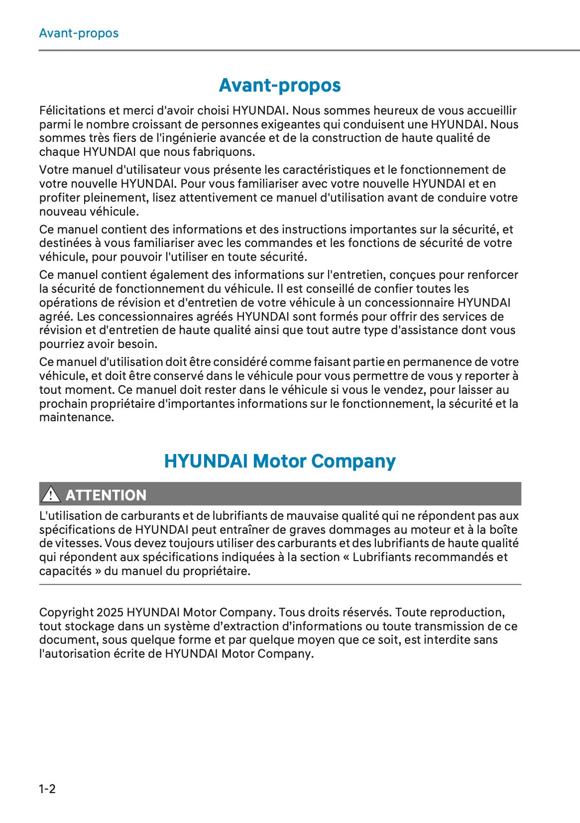 2025-2026 Hyundai Tucson/Tucson Hybrid Owner's Manual | French