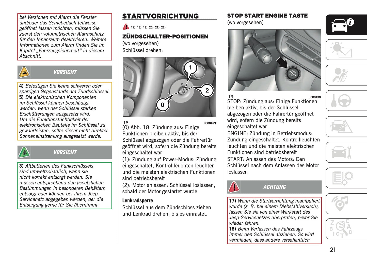 2023-2024 Jeep Avenger Bedienungsanleitung | Deutsch